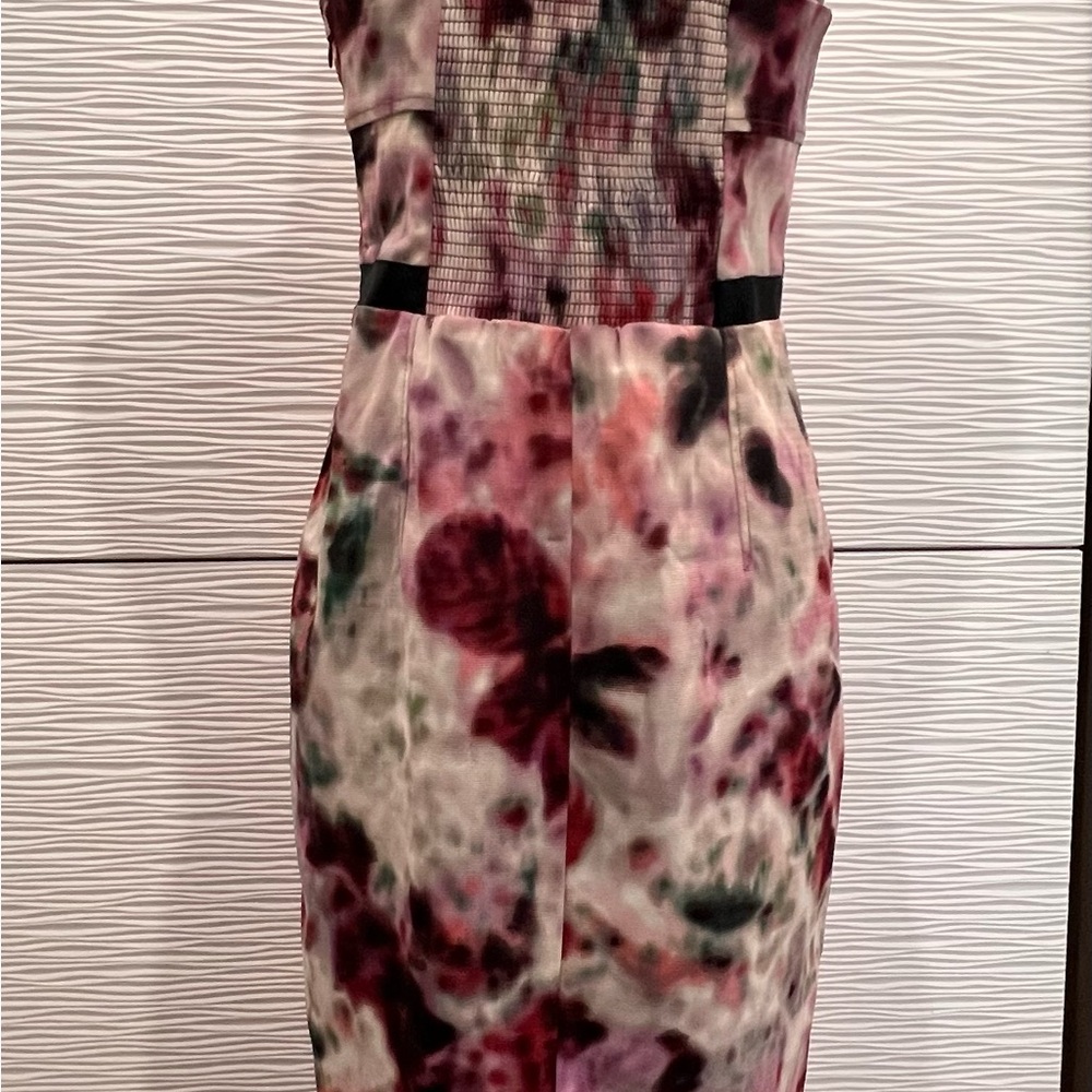Moulinette Soeurs Pink Red Strapless Sheath Dress